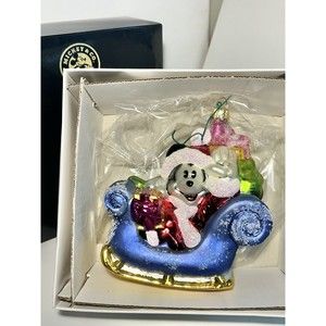 Vintage Christopher Radko Roger's Gardens Exclusive "Mickey's Sleigh Ride" 1997